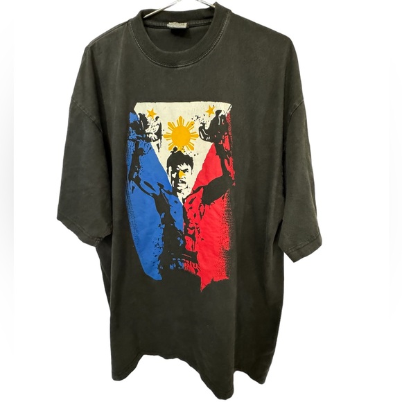 nona-T Other - High End Many Pacquiao Boxing Aged Retro 3XL Thick Graphic T-Shirt RARE